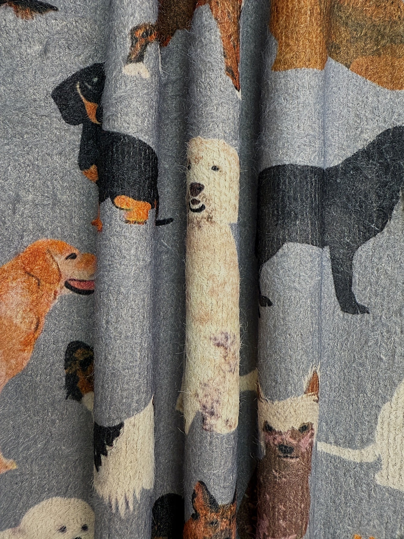 Plus Size Women's V-Neck Dog Print Cardigan Long Sleeve Cozy Fall Winter