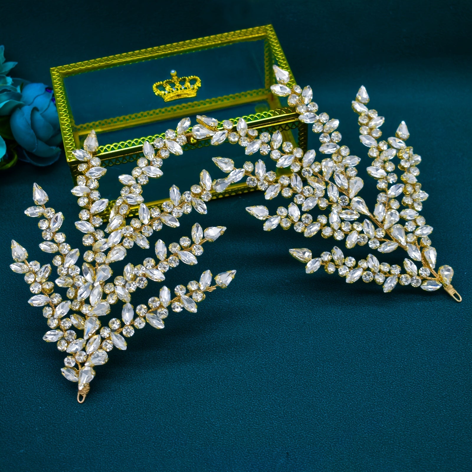 Wedding Tiara Crown with Crystal Rhinestones for Brides and Women