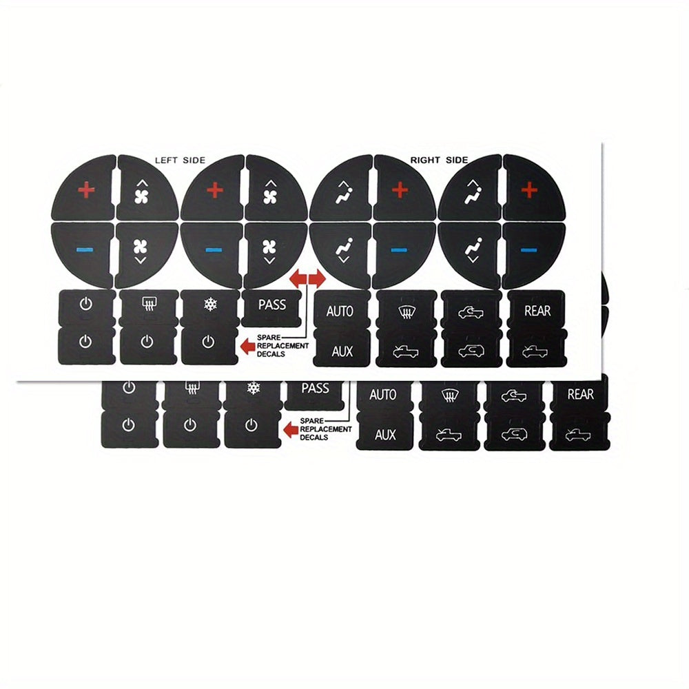 Auto Dash Button Repair Sticker Replacement for Climate Control Decals