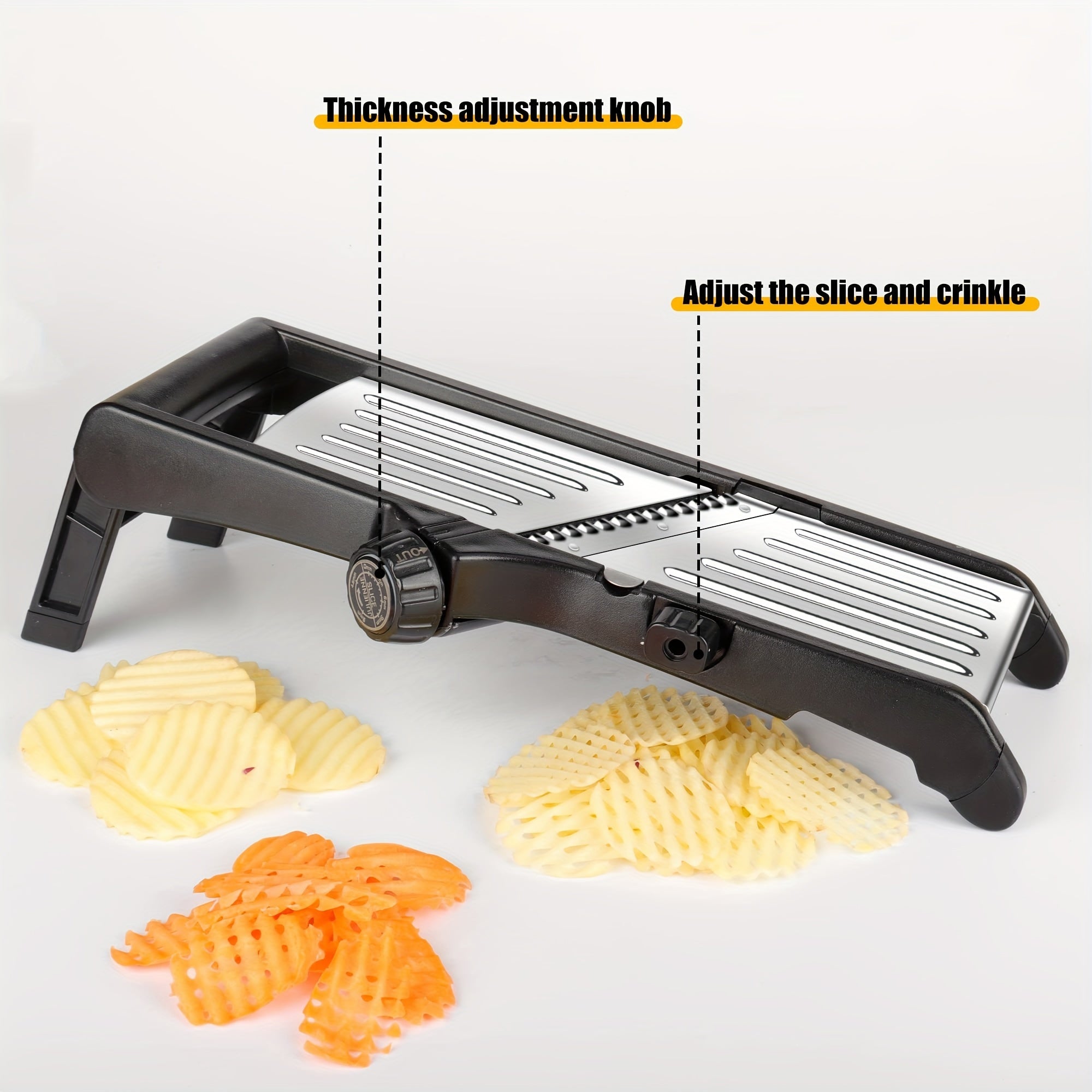 Manual Vegetable Cutter 7-in-1 Stainless Steel Mandoline Slicer with Hand Guard