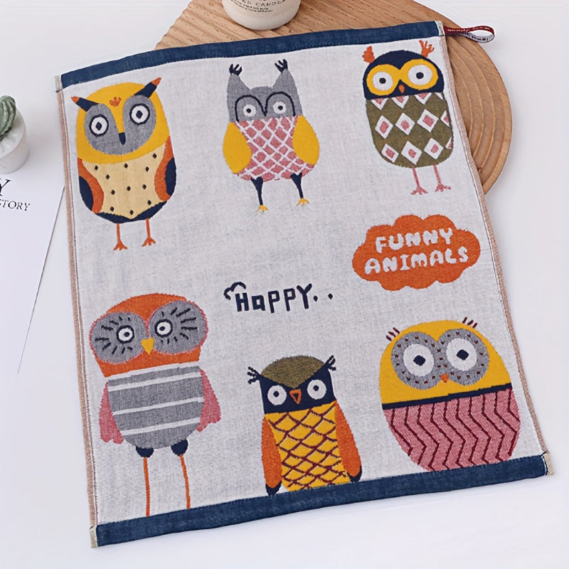 Cotton Towel with Cat Pattern 34x40 cm for Bathroom and Kitchen