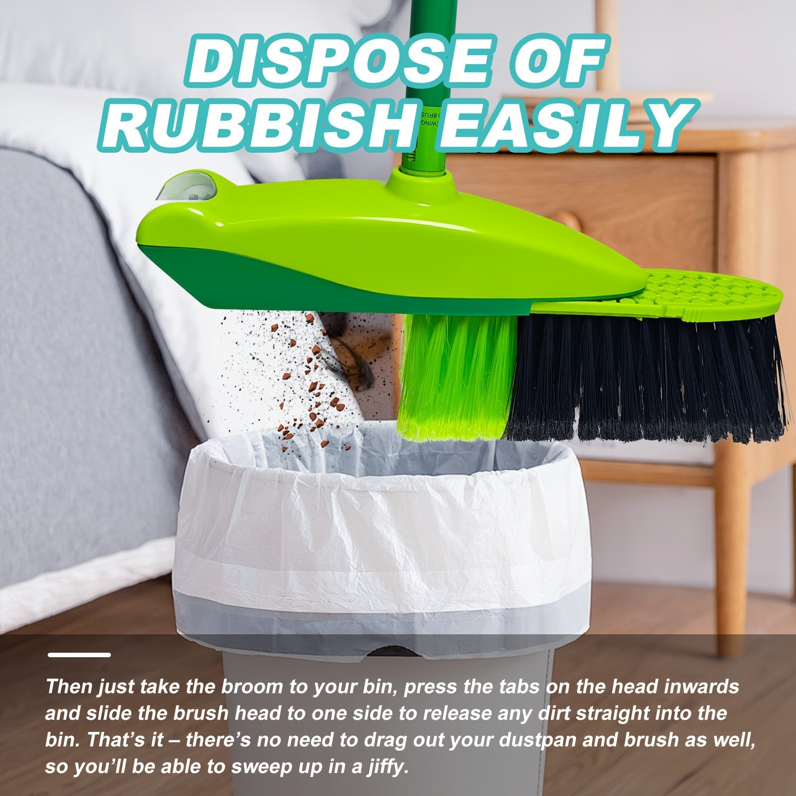 2-in-1 Smart Broom with Rotating Power Brush Vacuum No Dustpan 36V