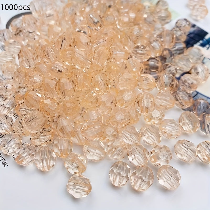 1000 piezas de cuentas de esquina de acrílico transparente de 6mm para bricolaje, joyería y decoración del hogar