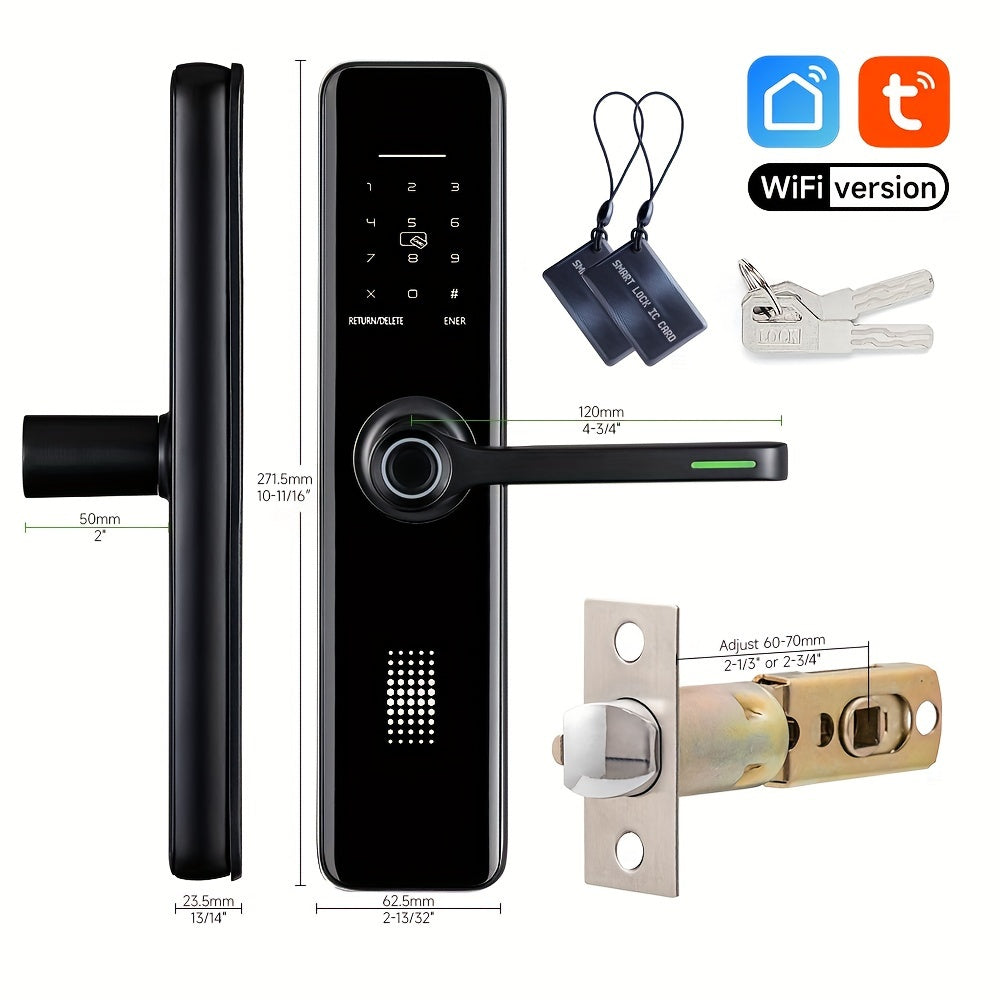 Universal Aluminum Alloy Smart Door Lock with Wi-Fi Keyless Entry App and Keypad