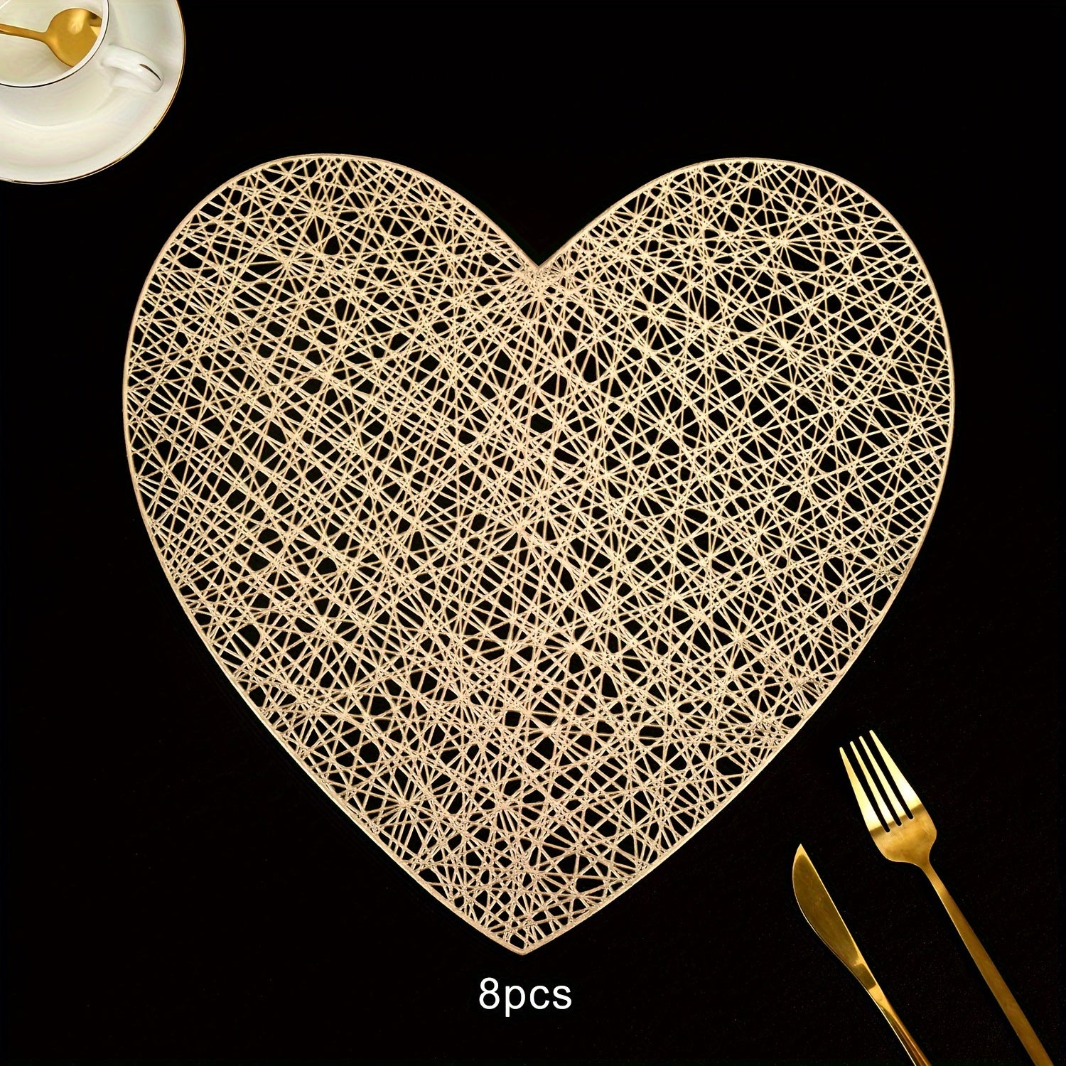 Valentine's Day Tableware Placemats for Restaurant and Hotel Dining Sets of 2 4 6 8 Heat Insulation Anti-Slip