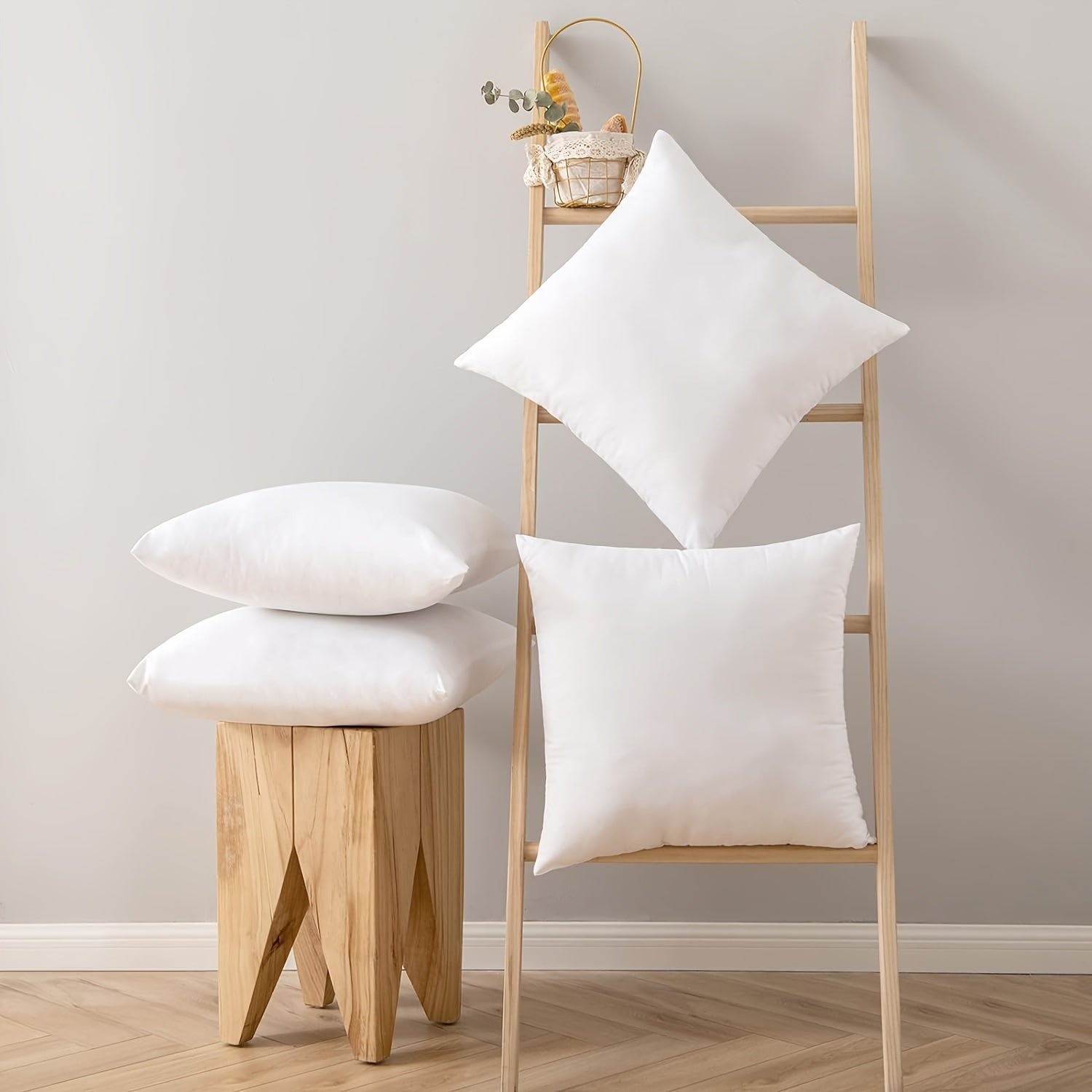 4-Pack Polyester Pillow Inserts for Sofa and Bedroom Decor with Space Theme