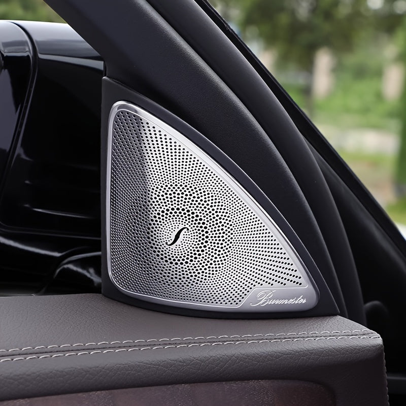 Stainless Steel Car Door Speaker Covers for C/E/GLC 2015-2022 Easy Install