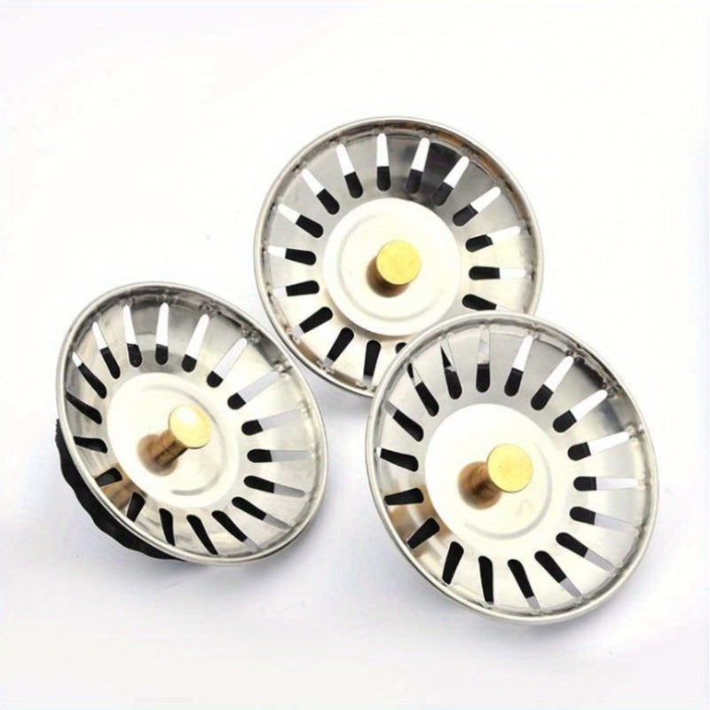 Stainless Steel Sink Strainer Hair Catcher Plug Universal Fit Drain Accessory