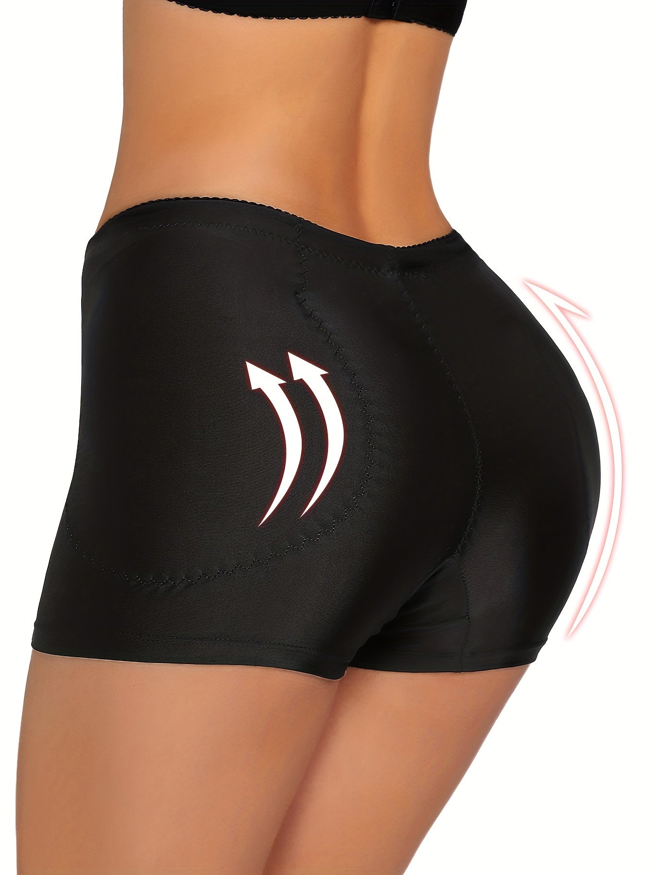 Women's Brown Shaping Shorts Tummy Control Butt Lift Padded Seamless Polyester Spandex