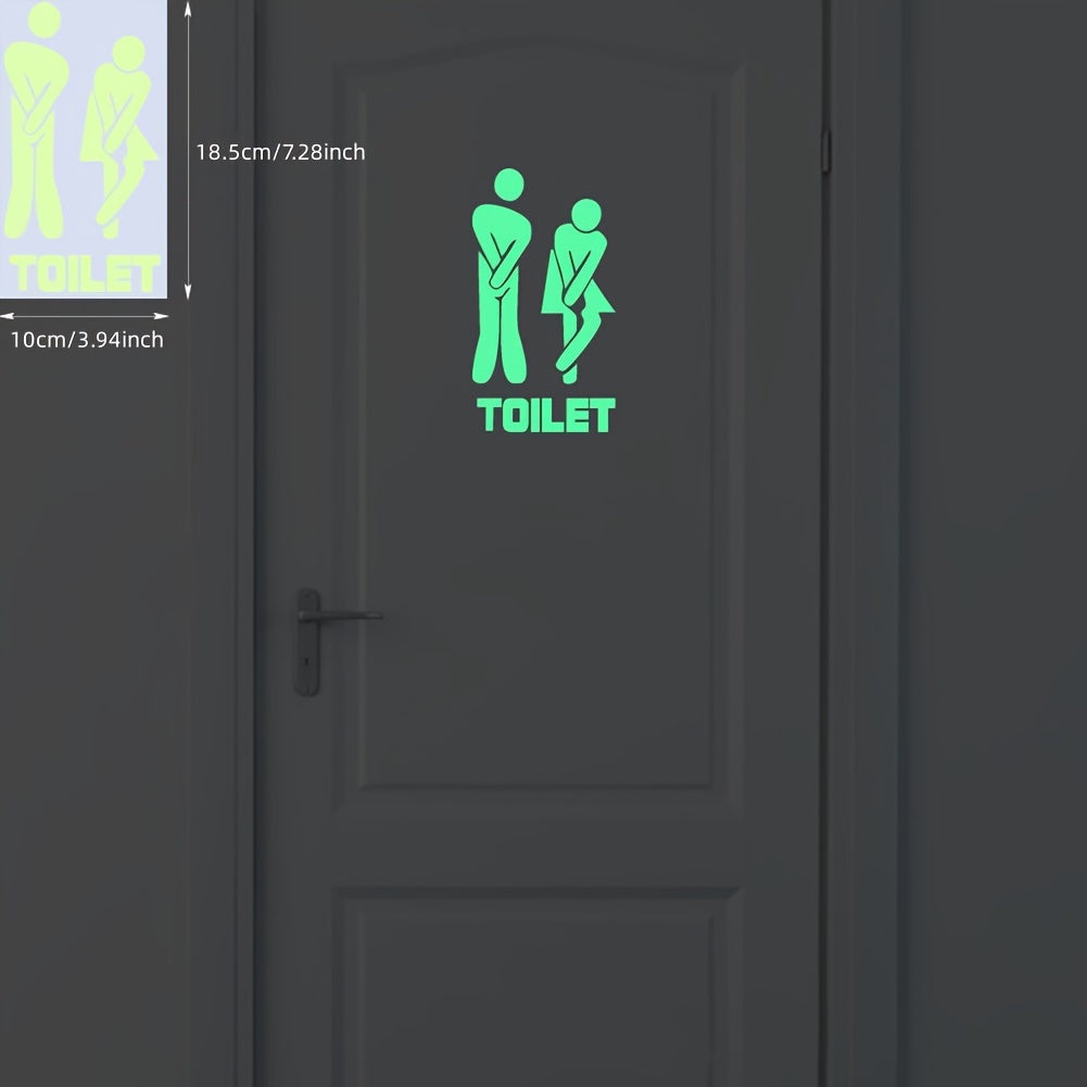 Calcomanías para paredes que brillan en la oscuridad para puertas de baño, peel and stick