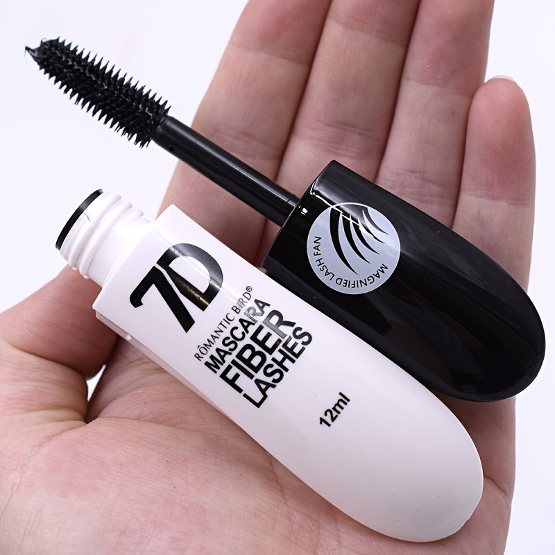 7D Fiber Lash Mascara Waterproof Volumizing Lengthening for All Skin Types Black