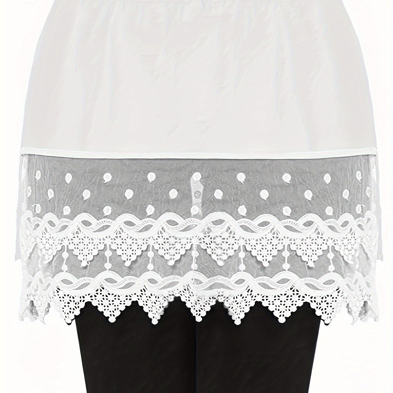 Women Plus Size Lace Skirt Elastic Waist Casual Spring Summer