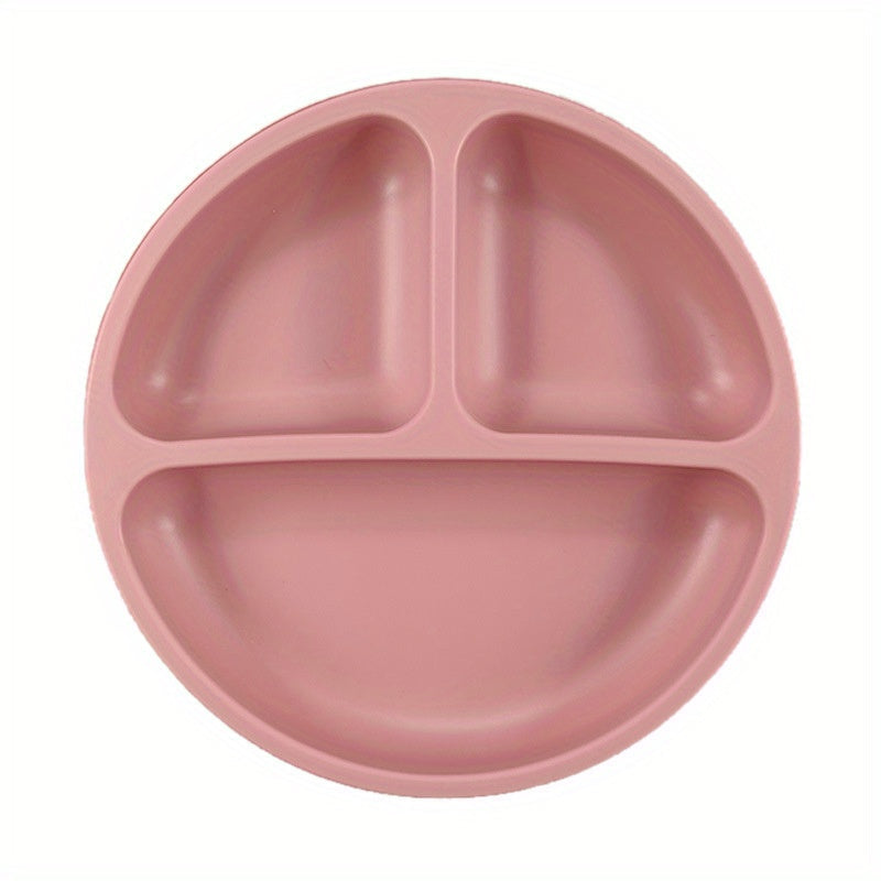 Silicone Baby Feeding Plate Divided Suction Cup Toddler Dish Microwave Safe