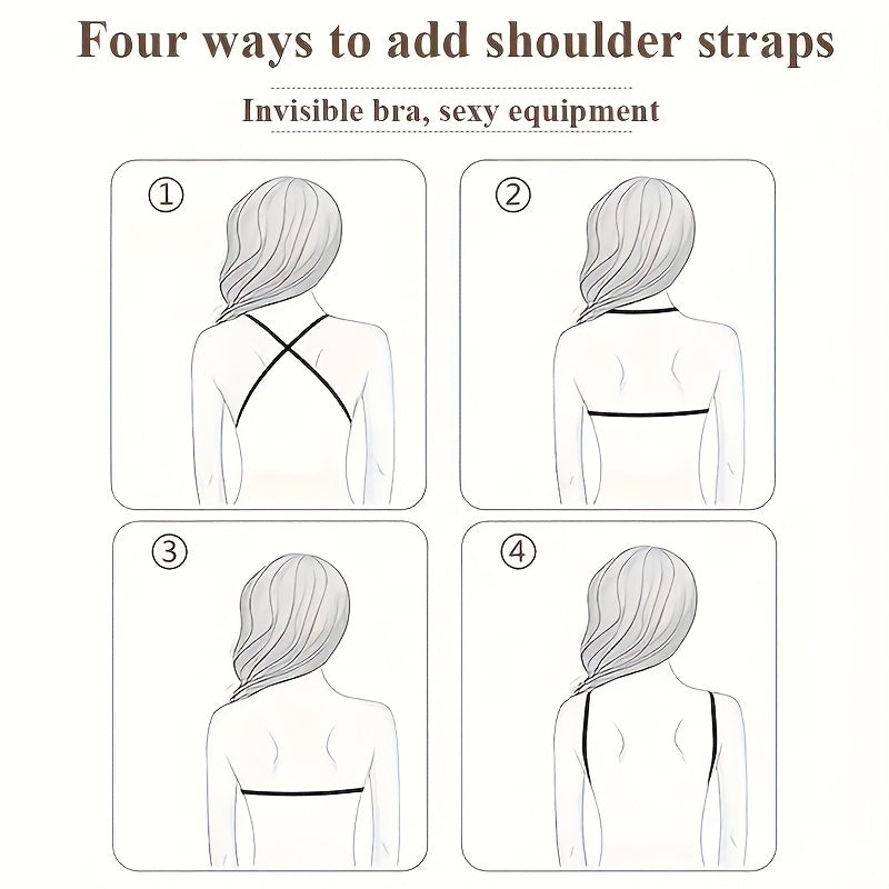 Silicone Push-Up Bra for Women Seamless Strapless Self-Adhesive Wireless Opaque Backless Support