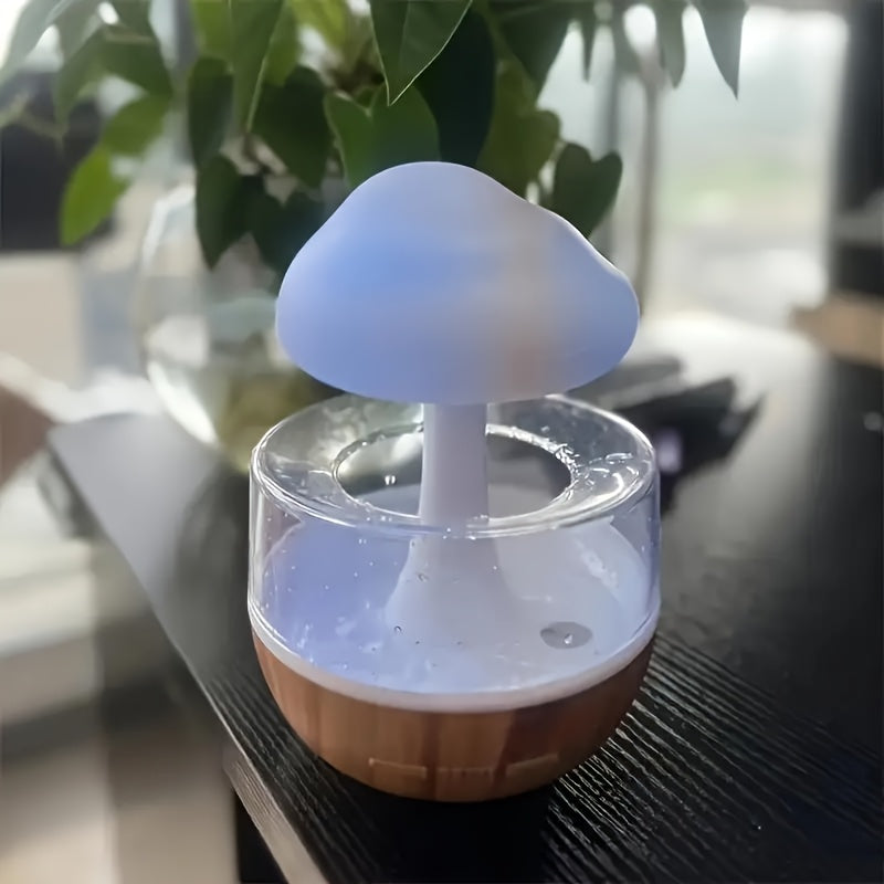 Colorful LED Ambient Light Mushroom Cloud Humidifier USB Night Light for Bedroom Office