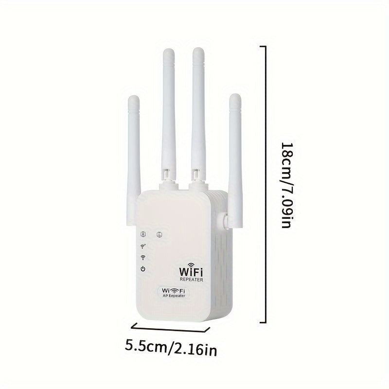 1200Mbps Dual Band Wi-Fi Repeater with 4 Antennas Ethernet Port and European Plug