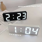 Digital Clock with Large LED Display Mirror Surface Dual Brightness Battery or USB Charging for Home Decor