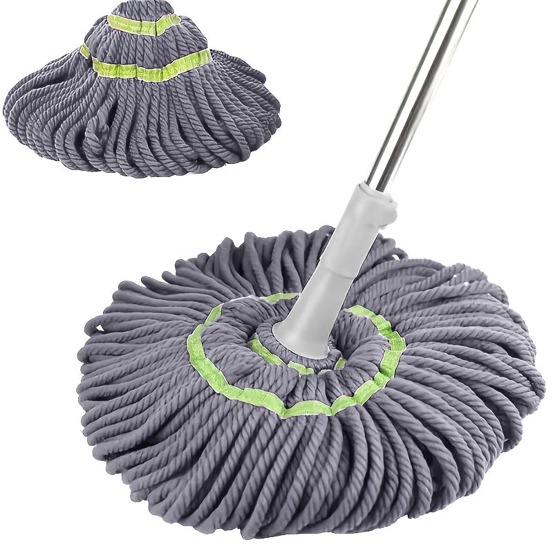 Umumiy Spin Mop uchun qalinlashtirilgan Polyester Mop o'rnini bosuvchi bosh - Yuqori singdirish, teleskopik tutqich kiritilmagan, ideal tozalash vositalari aksessuari
