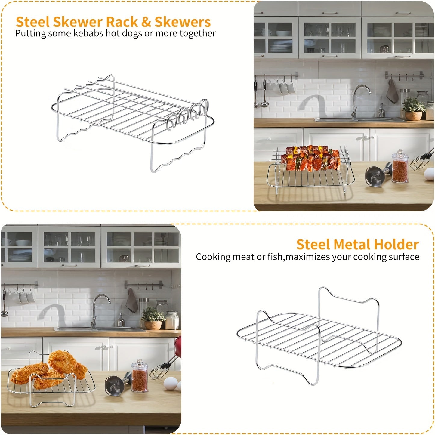 Air fryer accessories set with dual pot silicone gloves parchment liners recipe guide