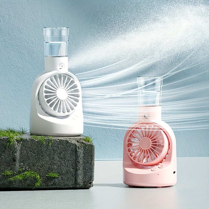 Portable Rechargeable Spray Fan for Indoor Outdoor Use USB Powered