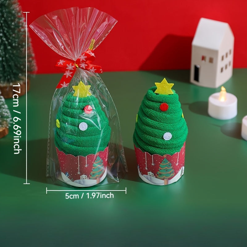 Christmas Kitchen Towel Set Santa Snowman Tree Microfiber Holiday Decor Gift