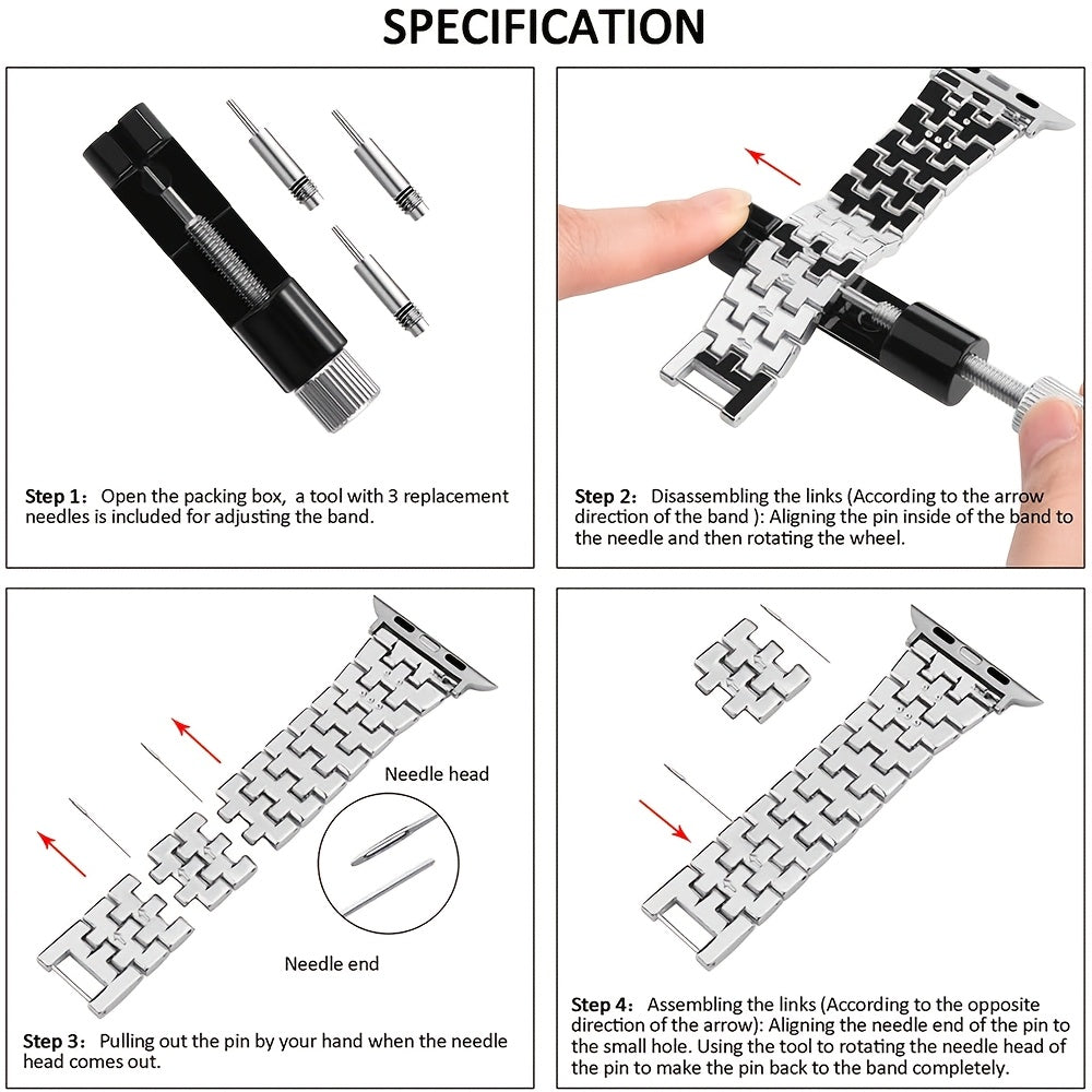 Women's Rhinestone Watch Band with Protective Case for Apple Watch 40mm 45mm