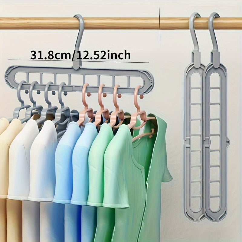5-Pack Folding Plastic Hangers Space-Saving Multi-Position Closet Organizer Unfinished