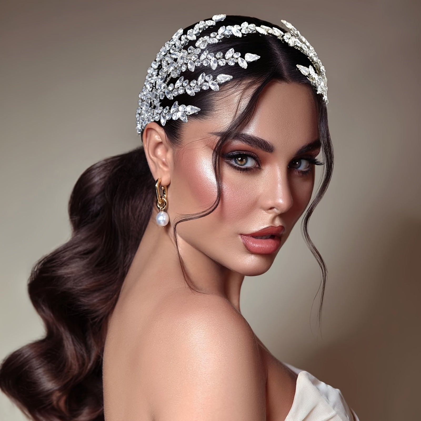 Wedding Tiara Crown with Crystal Rhinestones for Brides and Women