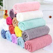 5/10pcs Solid Color Bamboo Fiber Dishcloths Super Absorbent for Household Cleaning