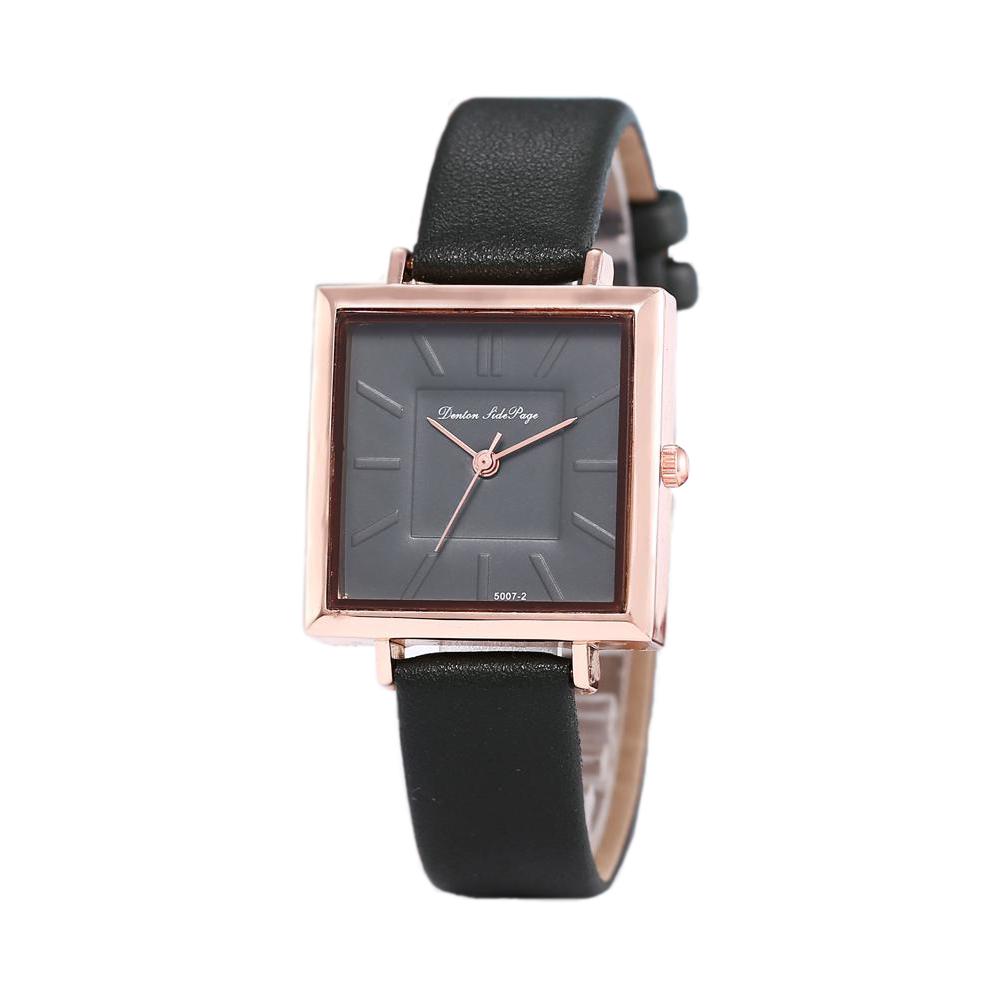 Square Quartz Watch for Women with PU Leather Strap Casual Dress Gift