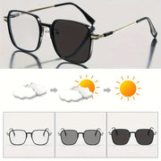 Men's Blue Light Filtering Glasses Square PC Frame No Prescription with Case and Cloth