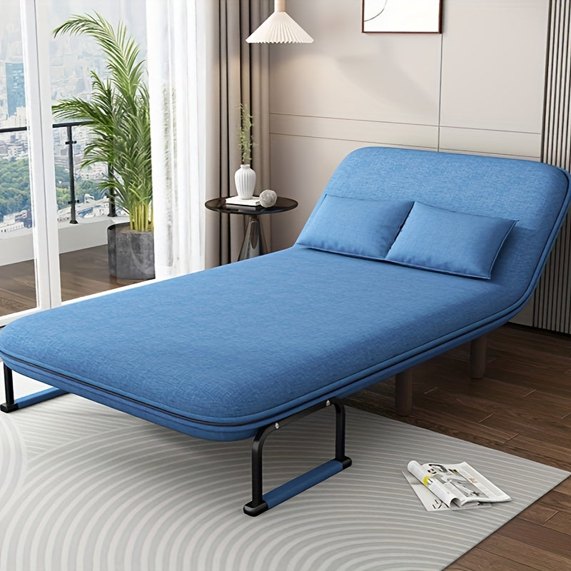 3-in-1 Convertible Sofa Bed with Memory Foam and Stainless Steel Frame for Office Naps in Grey or Blue