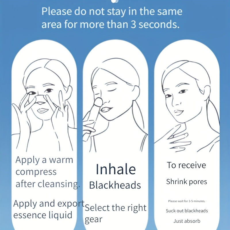 Blackhead Remover Vacuum for Men and Women USB Rechargeable with Magnifying Glass 3 Modes 3 Suction Heads