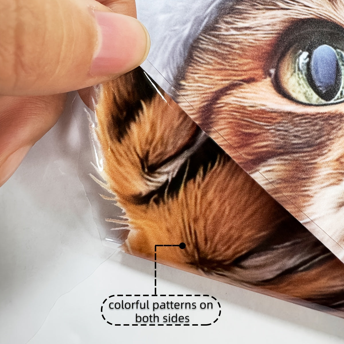 Double-Sided Cat Christmas Hat Glass Sticker Holiday Window Decor