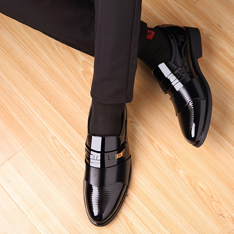 Men's Black Slip-On Dress Shoes for Formal Events Business Weddings Office