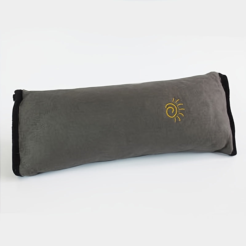 Auto Seat Belt Pillow Headrest Cushion For Safety and Comfort Black Fabric