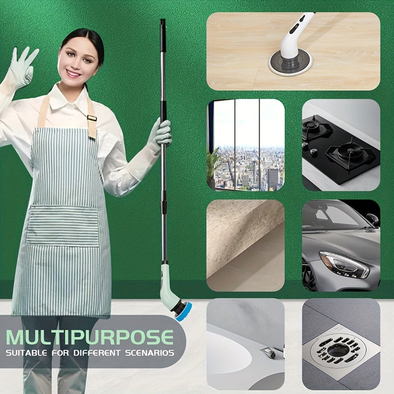 Sozlanadigan tezlik va almashtiriladigan cho'tka boshlariga ega batareyali aylanuvchi yuvish mashinasi