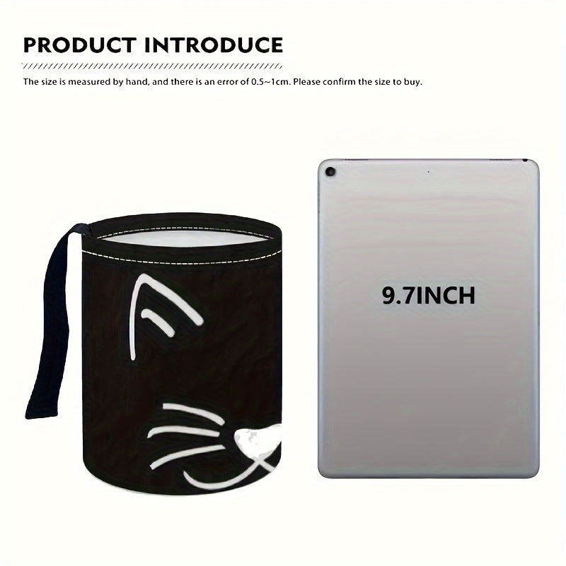 Ayollar uchun multfilm mushuk yuzli avtomobil axlat qutisi, yig‘iladigan axlat qutisi, transport uchun saqlash