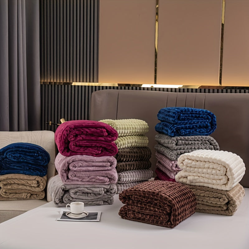 Faux Fur Throw Blanket Brown Thick Soft Warm Flannel Couch Bed Office Decor