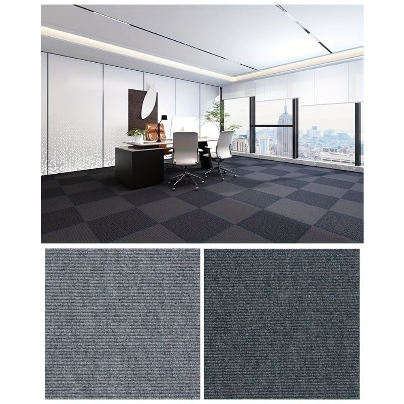 30-Pack Self-Adhesive Carpet Floor Tiles Shapes and Stripes 30x30 cm for Office Balcony