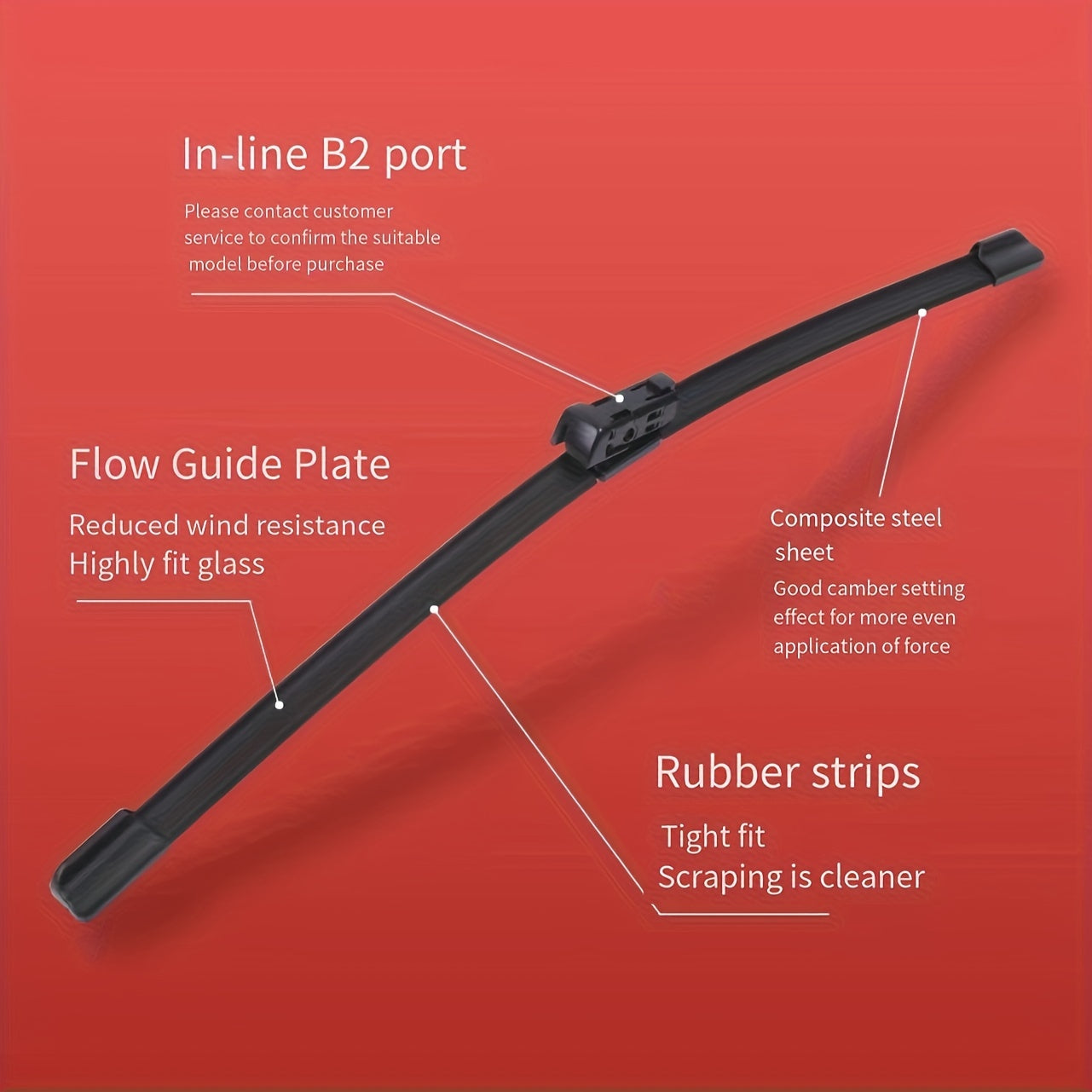 Front Windshield Wiper Blades for Sedan Rear Window Brush Accessories