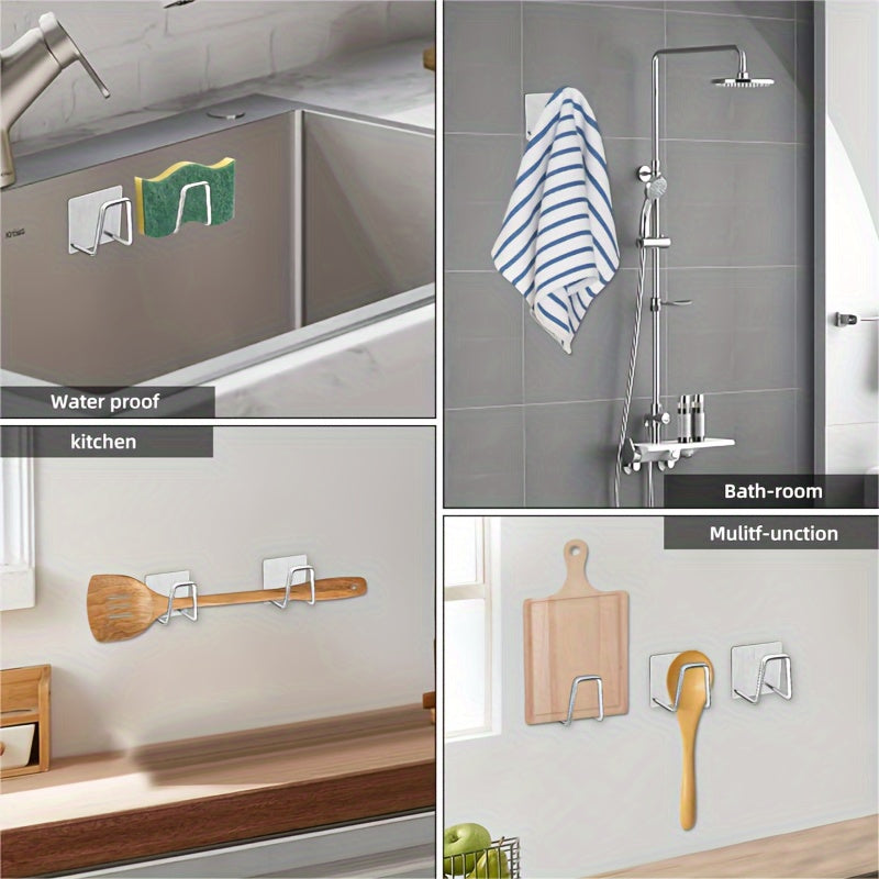 Stainless Steel Wall Mount Kitchen Storage Rack for Sink Sponges and Dishcloths