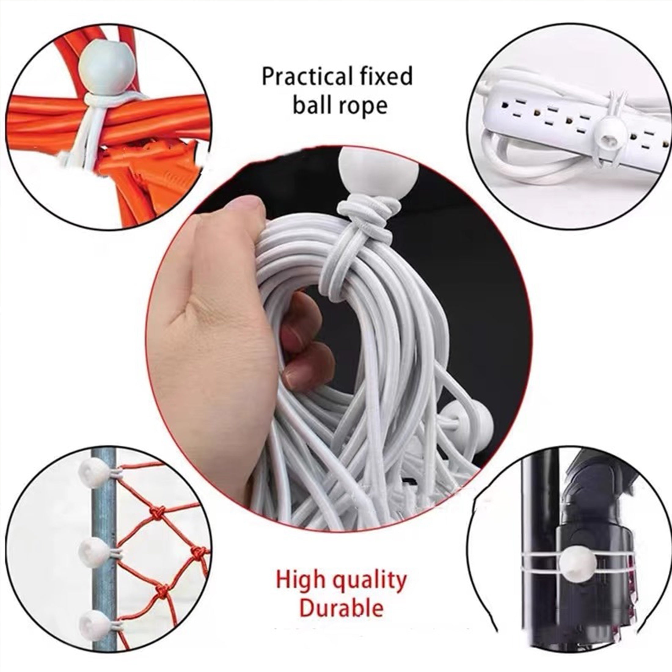 Heavy-Duty Elastic Cord Ties Black Rubber Bands for Camping Camping Gear Bikes Ladders