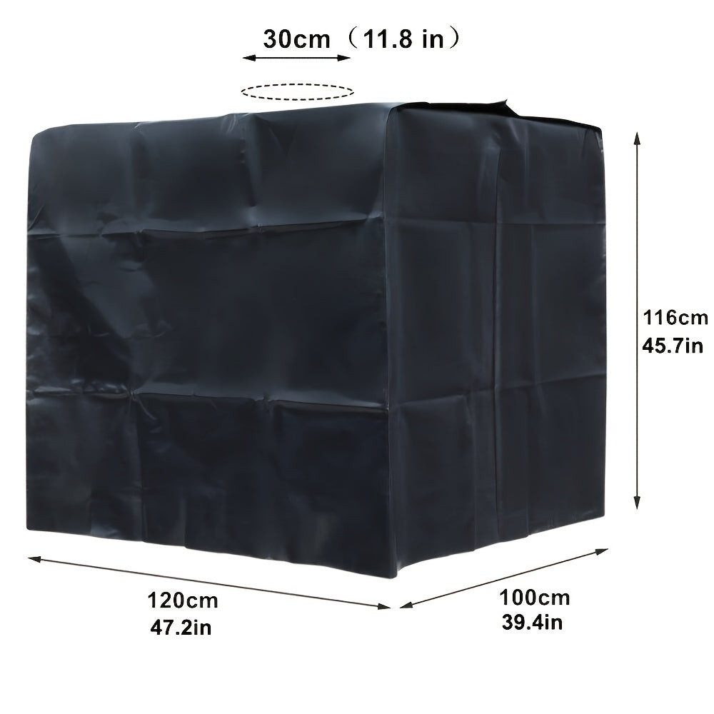 Waterproof 210D Polyester IBC Tote Cover for Outdoor Rain Barrel Black