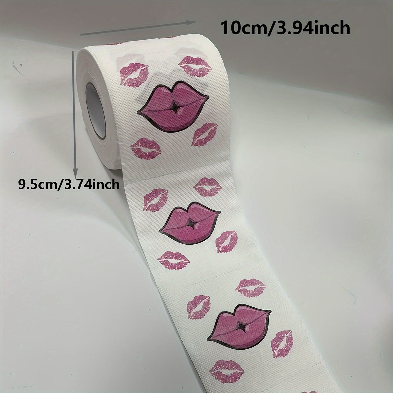 Red Lips Pattern Toilet Paper 1 Roll 3-Ply Bleach-Free Wood Pulp