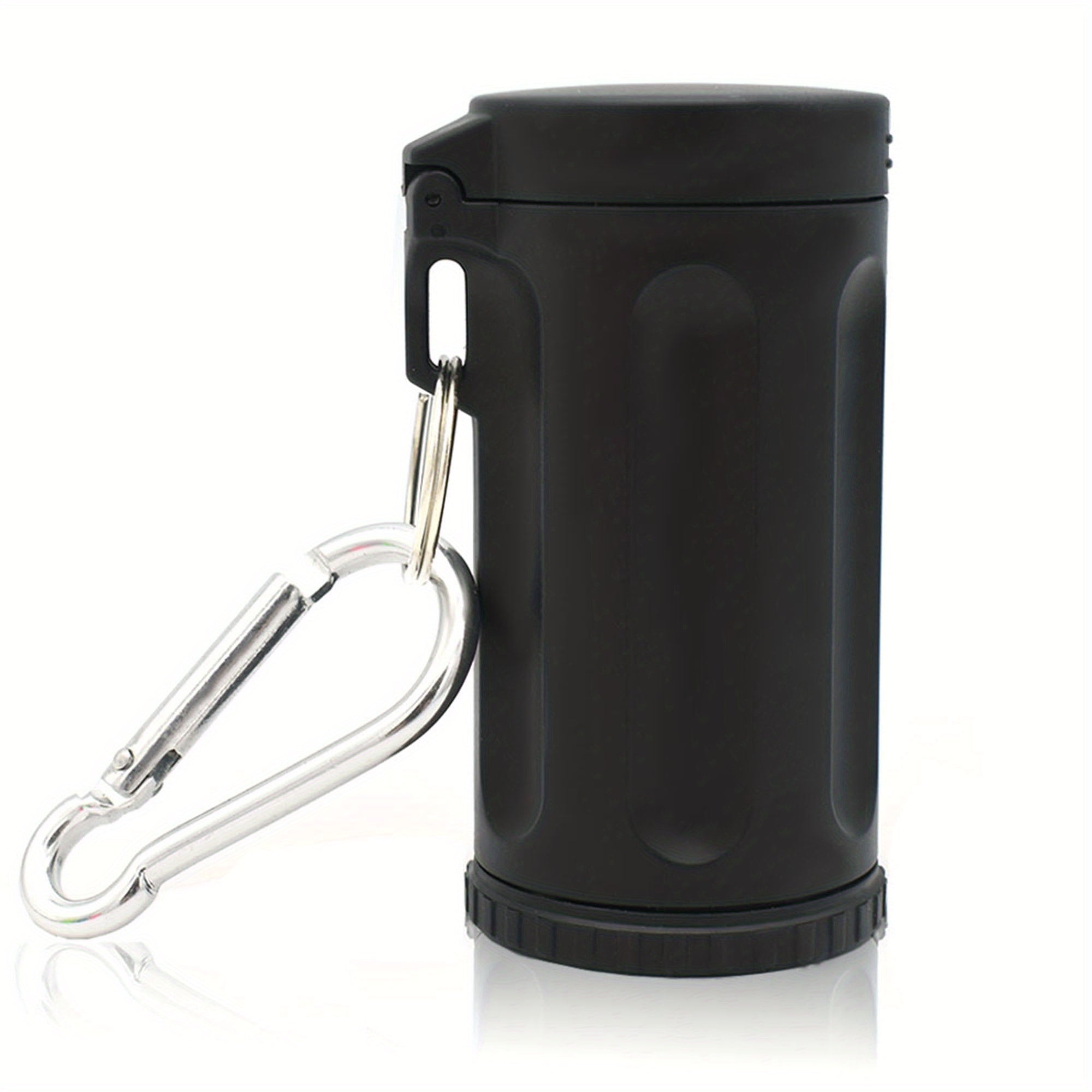 Portable Plastic Ashtray with Lid Keychain Hook Travel Outdoor Car Accessory