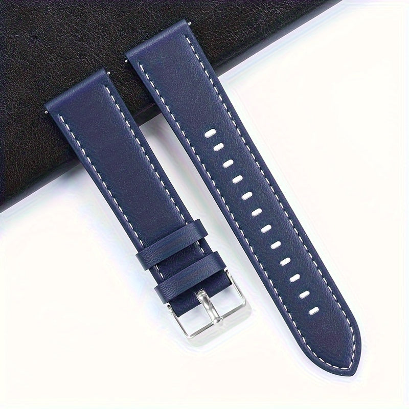 Stylish 22mm PU Leather Watch Band for Smartwatches with Quick-Release Design