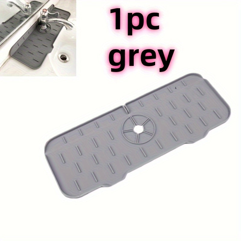 Tapete de silicona para fregadero de cocina absorbente de agua, protector contra salpicaduras, drenaje, impermeable y fácil de limpiar