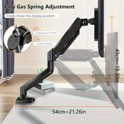 Soporte de montaje para monitor con resorte de gas de aleación de aluminio para pantallas de 33.02-81.28 cm