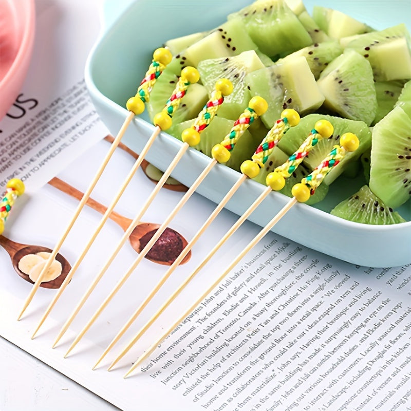 12cm Bamboo Fruit Forks for Wedding Party Decoration